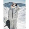 GSOU SNOW Ski Suit Men Baggy Ski Jacket and Pants Set Snow Suit Washed Effect Waterproof Insulated Windproof for Snow Sport(Off-white)