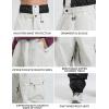 GSOU SNOW Womens Mens Snowboard Pants Baggy Ski Snow Pants Loose Cargo Sport Outdoor Insulation Waterproof(Beige)