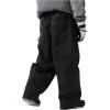GSOU SNOW Womens Mens Snowboard Pants Baggy Ski Snow Pants Loose Cargo Sport Outdoor Insulation Waterproof(Black-100)