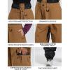 GSOU SNOW Womens Mens Snowboard Pants Baggy Ski Snow Pants Loose Cargo Sport Outdoor Insulation Waterproof(Coffe)