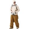 GSOU SNOW Womens Mens Snowboard Pants Baggy Ski Snow Pants Loose Cargo Sport Outdoor Insulation Waterproof(Coffe-100)