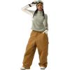 GSOU SNOW Womens Mens Snowboard Pants Baggy Ski Snow Pants Loose Cargo Sport Outdoor Insulation Waterproof(Coffe-100)