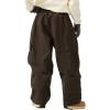 GSOU SNOW Womens Mens Snowboard Pants Baggy Ski Snow Pants Loose Cargo Sport Outdoor Insulation Waterproof(Dark Coffe)