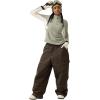GSOU SNOW Womens Mens Snowboard Pants Baggy Ski Snow Pants Loose Cargo Sport Outdoor Insulation Waterproof(Dark Coffe-100)