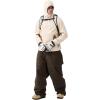 GSOU SNOW Womens Mens Snowboard Pants Baggy Ski Snow Pants Loose Cargo Sport Outdoor Insulation Waterproof(Dark Coffe-100)