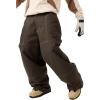 GSOU SNOW Womens Mens Snowboard Pants Baggy Ski Snow Pants Loose Cargo Sport Outdoor Insulation Waterproof(Dark Coffe-100)