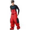 GSOU SNOW Baggy Snowboard Bibs Women Men Ski Pants Loose Fit Overalls Insulated Winter Outdoor Sports Wear(Red 1)