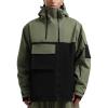 GSOU SNOW Men’s Snowboarding Jacket Loose Ski Snow Coat Waterproof Insulated Unisex Winter Jacket(Army Green+black)