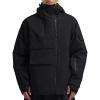 GSOU SNOW Men’s Snowboarding Jacket Loose Ski Snow Coat Waterproof Insulated Unisex Winter Jacket(Black)