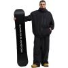 GSOU SNOW Ski Suit Men Baggy Ski Jacket and Pants Set Snow Suit Washed Effect Waterproof Insulated Windproof for Snow Sport(Black)