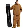 GSOU SNOW Ski Suit Men Baggy Ski Jacket and Pants Set Snow Suit Washed Effect Waterproof Insulated Windproof for Snow Sport(Coffee)