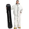 GSOU SNOW Ski Suit Men Baggy Ski Jacket and Pants Set Snow Suit Washed Effect Waterproof Insulated Windproof for Snow Sport(Off-white)