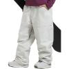 GSOU SNOW Womens Mens Snowboard Pants Baggy Ski Snow Pants Loose Cargo Sport Outdoor Insulation Waterproof(Beige-100)