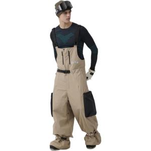 GSOU SNOW Baggy Snowboard Bibs Women Men Ski Pants Loose Fit Overalls Insulated Winter Outdoor Sports Wear(Coffee)