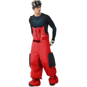 GSOU SNOW Baggy Snowboard Bibs Women Men Ski Pants Loose Fit Overalls Insulated Winter Outdoor Sports Wear(Red 1)