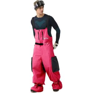 GSOU SNOW Baggy Snowboard Bibs Women Men Ski Pants Loose Fit Overalls Insulated Winter Outdoor Sports Wear(Rose 1)
