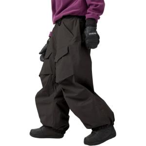 GSOU SNOW Men Snow Pants Baggy Snowboard Pants Women Ski Pants Sport Insulated Loose Waterproof Windproof Winter Hiking Warm(Deep Coffee)