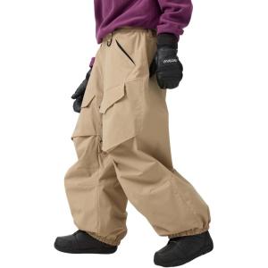 GSOU SNOW Men Snow Pants Baggy Snowboard Pants Women Ski Pants Sport Insulated Loose Waterproof Windproof Winter Hiking Warm(Khaki)