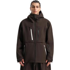GSOU SNOW Men’s Ski Jacket Waterproof Snowboard Jackets Windproof Baggy Snowboarding Coat Winter Outdoor Sports Snow Hooded(Dark Brown)