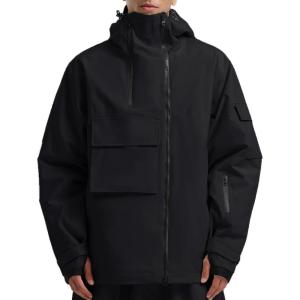 GSOU SNOW Men’s Snowboarding Jacket Loose Ski Snow Coat Waterproof Insulated Unisex Winter Jacket(Black)