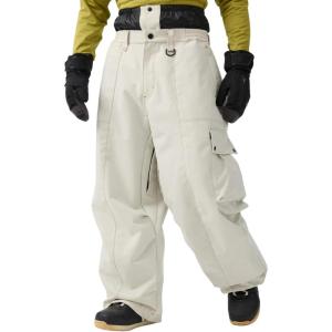 GSOU SNOW Womens Mens Snowboard Pants Baggy Ski Snow Pants Loose Cargo Sport Outdoor Insulation Waterproof(Beige)