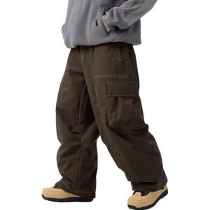GSOU SNOW Womens Mens Snowboard Pants Baggy Ski Snow Pants Loose Cargo Sport Outdoor Insulation Waterproof(Dark Coffe)