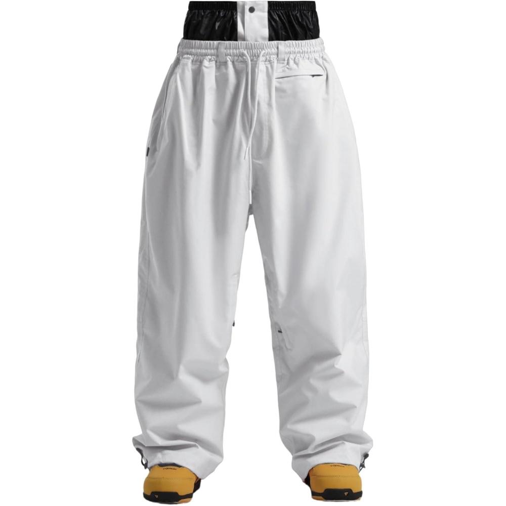 image:imageGSOU SNOW Mens Snow Pants Women Baggy Snowboard Pants Loose Fit Insulated Windproof Waterproof for Ski Hiking Winter OutdoorLight Grey