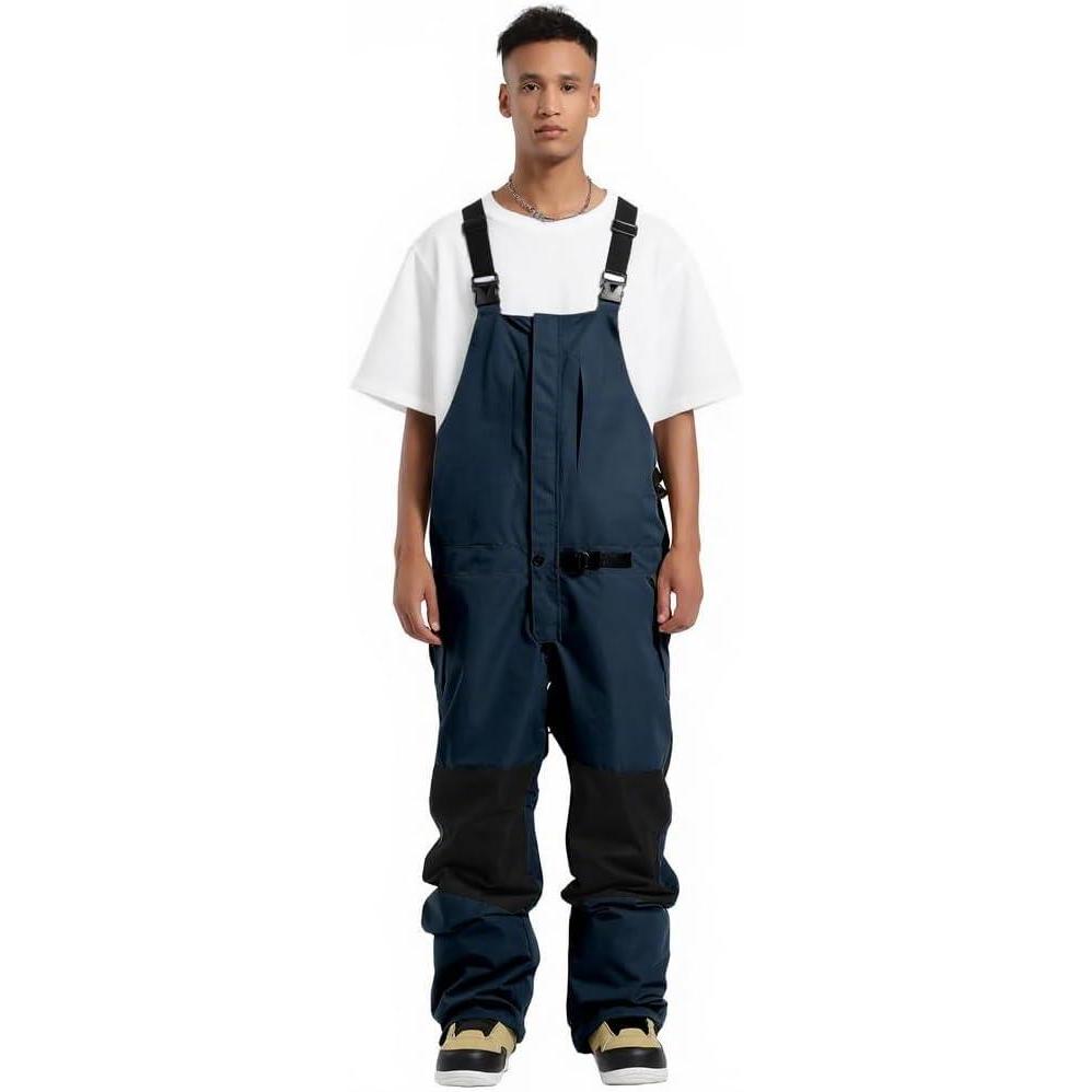 image:imageGSOU SNOW Snowboard Bibs Mens Ski Bibs Overalls Snow Pants Womens Waterproof Insulated SportDark Blue