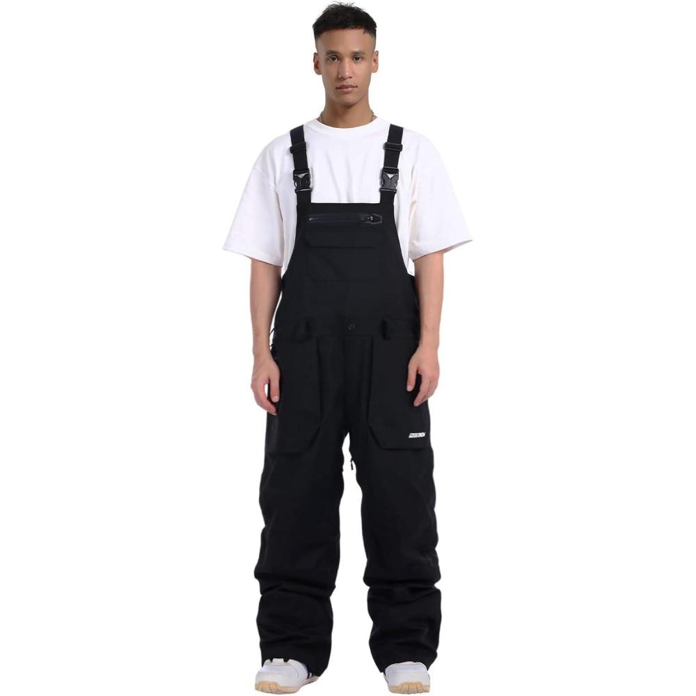 image:imageGSOU SNOW Women Men Ski Bibs Snowboard Pants Snow Bibs Overalls Waterproof Windproof Insulated Winter Sport WarmBlack