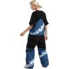 GSOU SNOW Snowboard Bibs Mens Ski Bibs Overalls Snow Pants Womens Waterproof Insulated Sport(Blue White)