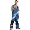 GSOU SNOW Snowboard Bibs Mens Ski Bibs Overalls Snow Pants Womens Waterproof Insulated Sport(Blue White)