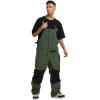 GSOU SNOW Snowboard Bibs Mens Ski Bibs Overalls Snow Pants Womens Waterproof Insulated Sport(Green)