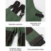 GSOU SNOW Snowboard Bibs Mens Ski Bibs Overalls Snow Pants Womens Waterproof Insulated Sport(Green)