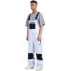 GSOU SNOW Women Men Ski Bibs Snowboard Pants Snow Bibs Overalls Waterproof Windproof Insulated Winter Sport Warm(White)