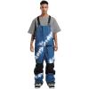 GSOU SNOW Snowboard Bibs Mens Ski Bibs Overalls Snow Pants Womens Waterproof Insulated Sport(Blue White)