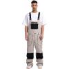 GSOU SNOW Women Men Ski Bibs Snowboard Pants Snow Bibs Overalls Waterproof Windproof Insulated Winter Sport Warm(Khaki 1)
