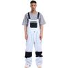 GSOU SNOW Women Men Ski Bibs Snowboard Pants Snow Bibs Overalls Waterproof Windproof Insulated Winter Sport Warm(White)