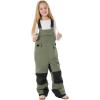 GSOU SNOW Girls Boys Snow Ski Bibs Kids Snowboard Pants Insulated Waterproof Overall Winter (3-16Years)(Army Green)