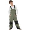 GSOU SNOW Girls Boys Snow Ski Bibs Kids Snowboard Pants Insulated Waterproof Overall Winter (3-16Years)(Army Green)