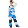 GSOU SNOW Girls Boys Snow Ski Bibs Kids Snowboard Pants Insulated Waterproof Overall Winter (3-16Years)(Blue Tie-dye)