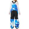 GSOU SNOW Girls Boys Snow Ski Bibs Kids Snowboard Pants Insulated Waterproof Overall Winter (3-16Years)(Blue Tie-dye)