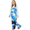 GSOU SNOW Girls Boys Snow Ski Bibs Kids Snowboard Pants Insulated Waterproof Overall Winter (3-16Years)(Blue Tie-dye)