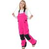 GSOU SNOW Girls Boys Snow Ski Bibs Kids Snowboard Pants Insulated Waterproof Overall Winter (3-16Years)(Rose Red)