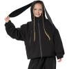 GSOU SNOW Kids Ski Jacket Snowsuit Ski Hooded Suit Boys Girls Winter Coat Outdoor Snowboard Suit Waterproof Windproof(Black)