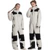GSOU SNOW Kids Snow Suit One Piece Ski Suit Boys Girls Snowboard Jumpsuits Waterproof Youth Snowsuit Outfit(Beige)
