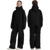 GSOU SNOW Kids Snow Suit One Piece Ski Suit Boys Girls Snowboard Jumpsuits Waterproof Youth Snowsuit Outfit(Black-1)