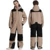 GSOU SNOW Kids Snow Suit One Piece Ski Suit Boys Girls Snowboard Jumpsuits Waterproof Youth Snowsuit Outfit(Khaki)