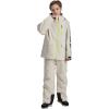 GSOU SNOW Snow Suit for Kids Ski Suit Boys Ski Jacket and Snow Bibs Set Waterproof Insulated Snowsuit Windproof for Kid Youth(Off-white)