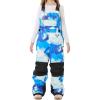 GSOU SNOW Girls Boys Snow Ski Bibs Kids Snowboard Pants Insulated Waterproof Overall Winter (3-16Years)(Blue Tie-dye)