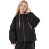 GSOU SNOW Kids Ski Jacket Snowsuit Ski Hooded Suit Boys Girls Winter Coat Outdoor Snowboard Suit Waterproof Windproof(Black)